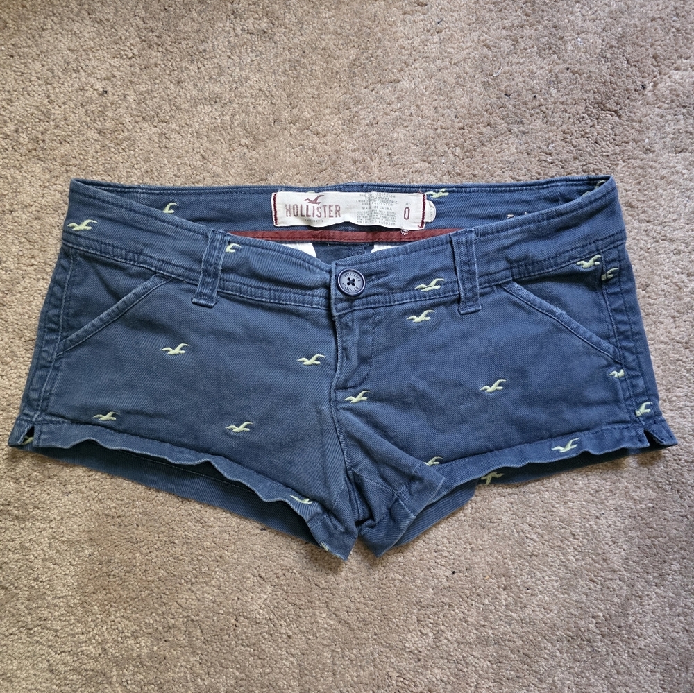 Hollister Blue Shorts with Yellow Accents